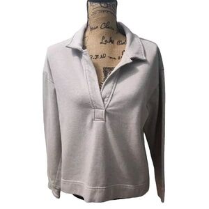 Banana Republic Women's Size S OLX LS Fleece Casual Shirt‎ Oatmeal Heather